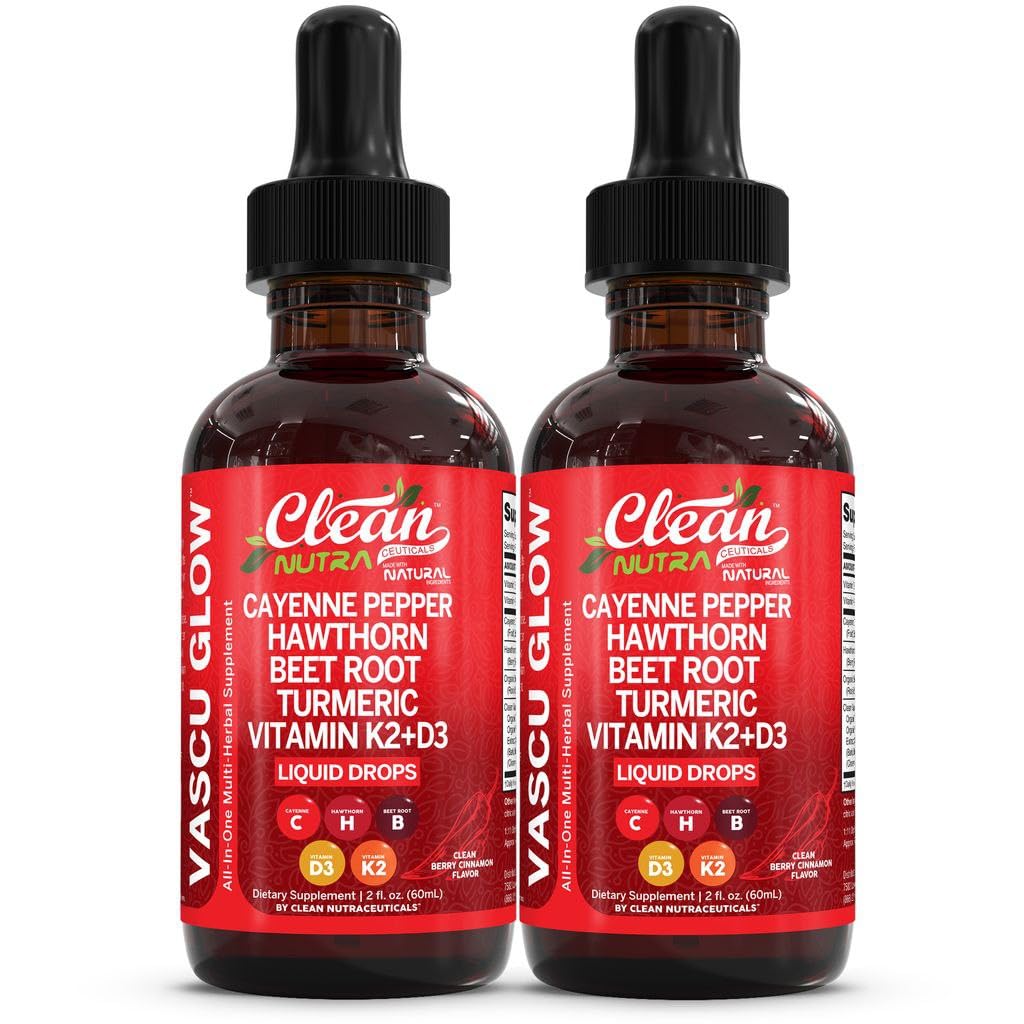 Clean Nutraceuticals Vascu Glow Cayenne Pepper Liquid Drops front view