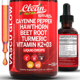 Clean Nutraceuticals Vascu Glow Cayenne Pepper Liquid Drops front view