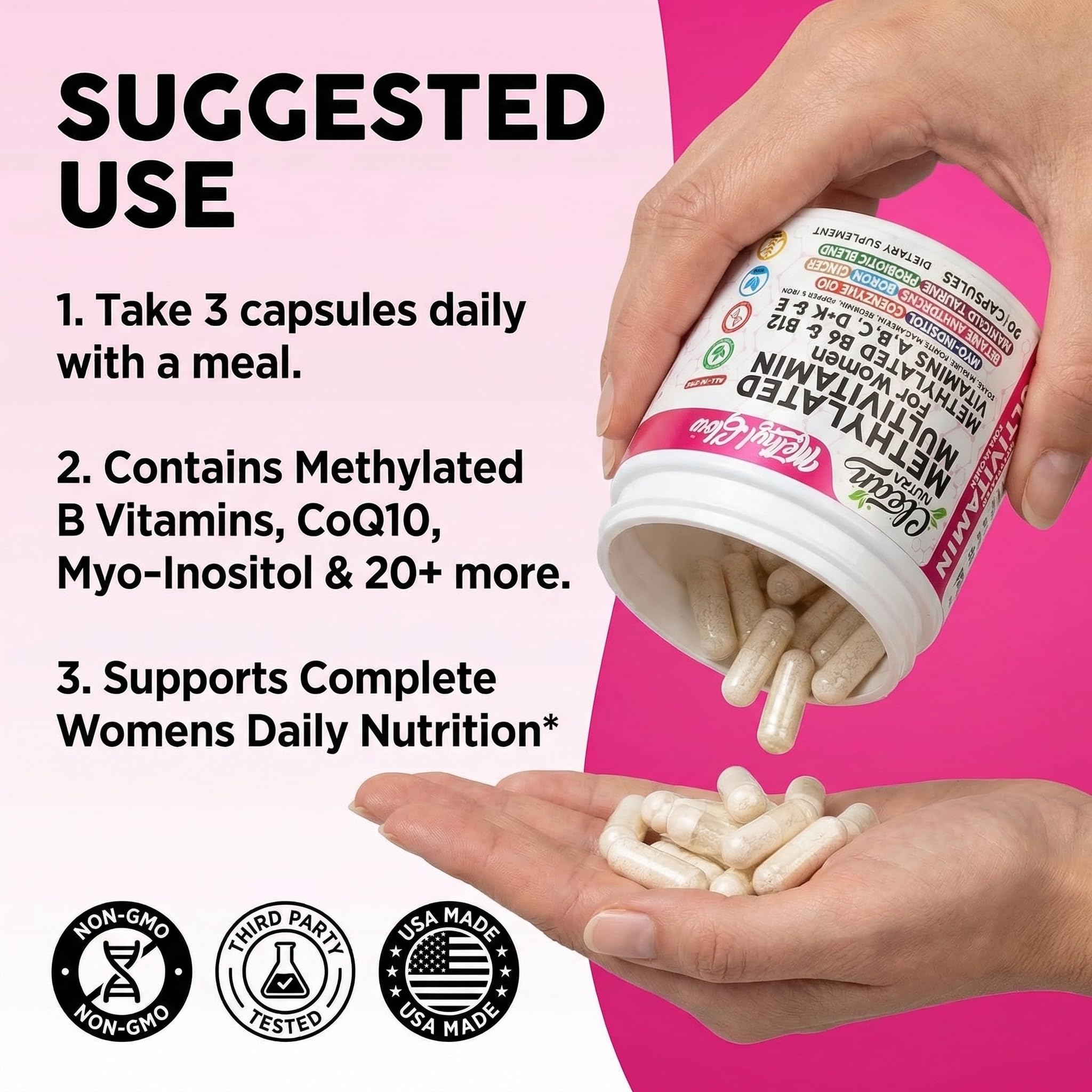 Clean Nutraceuticals Women's Methylated Multivitamins nutritional facts