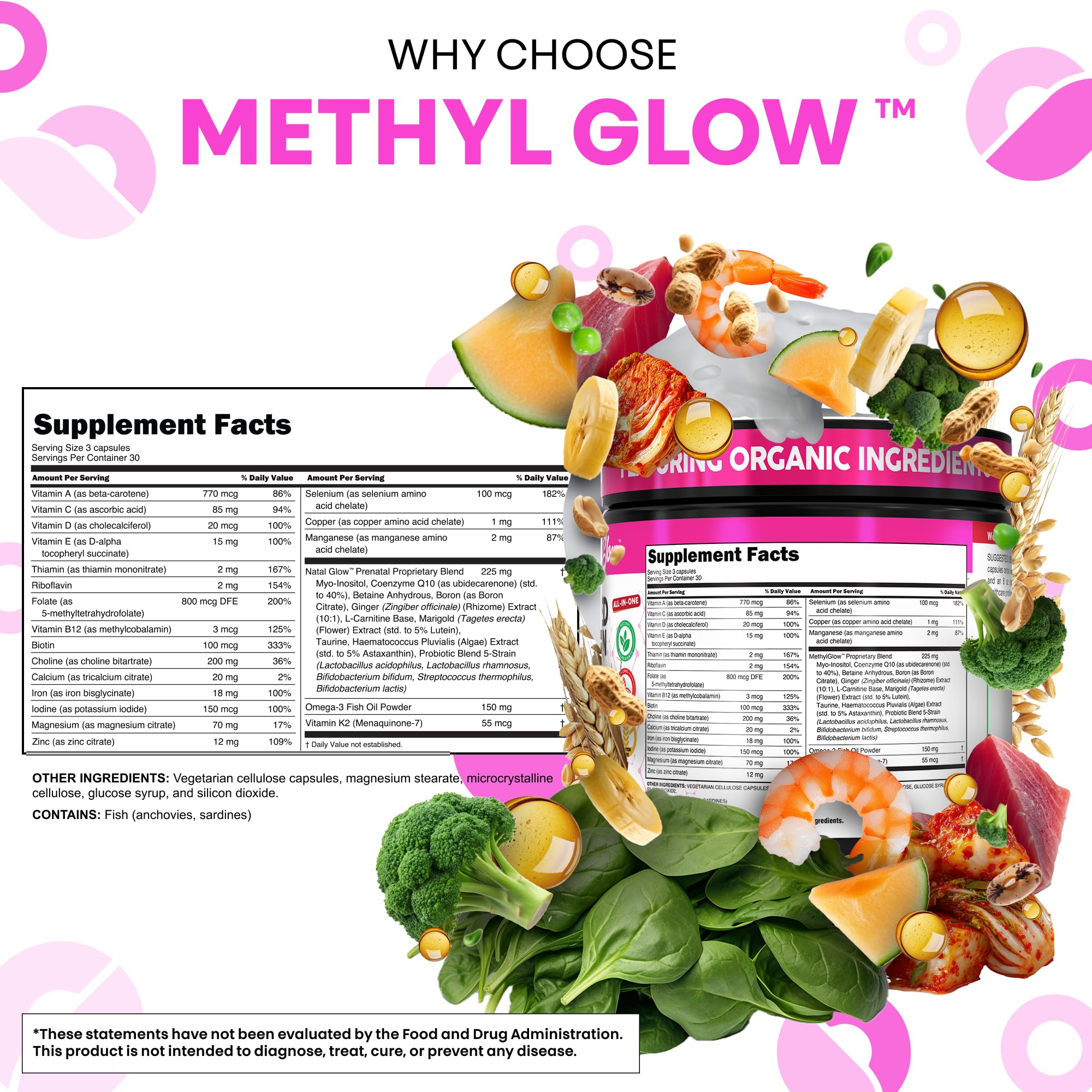 Clean Nutraceuticals Women's Methylated Multivitamins side view of bottle