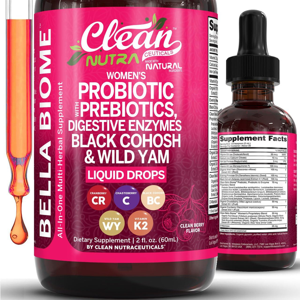 Clean Nutraceuticals Women's Probiotic Supplement 45g front view