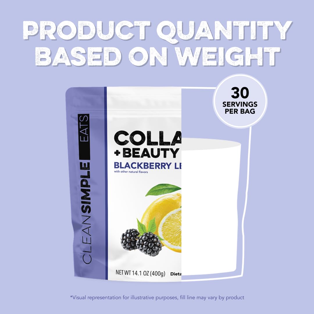 Clean Simple Eats Collagen + Beauty Blend 400g with smoothie ingredients