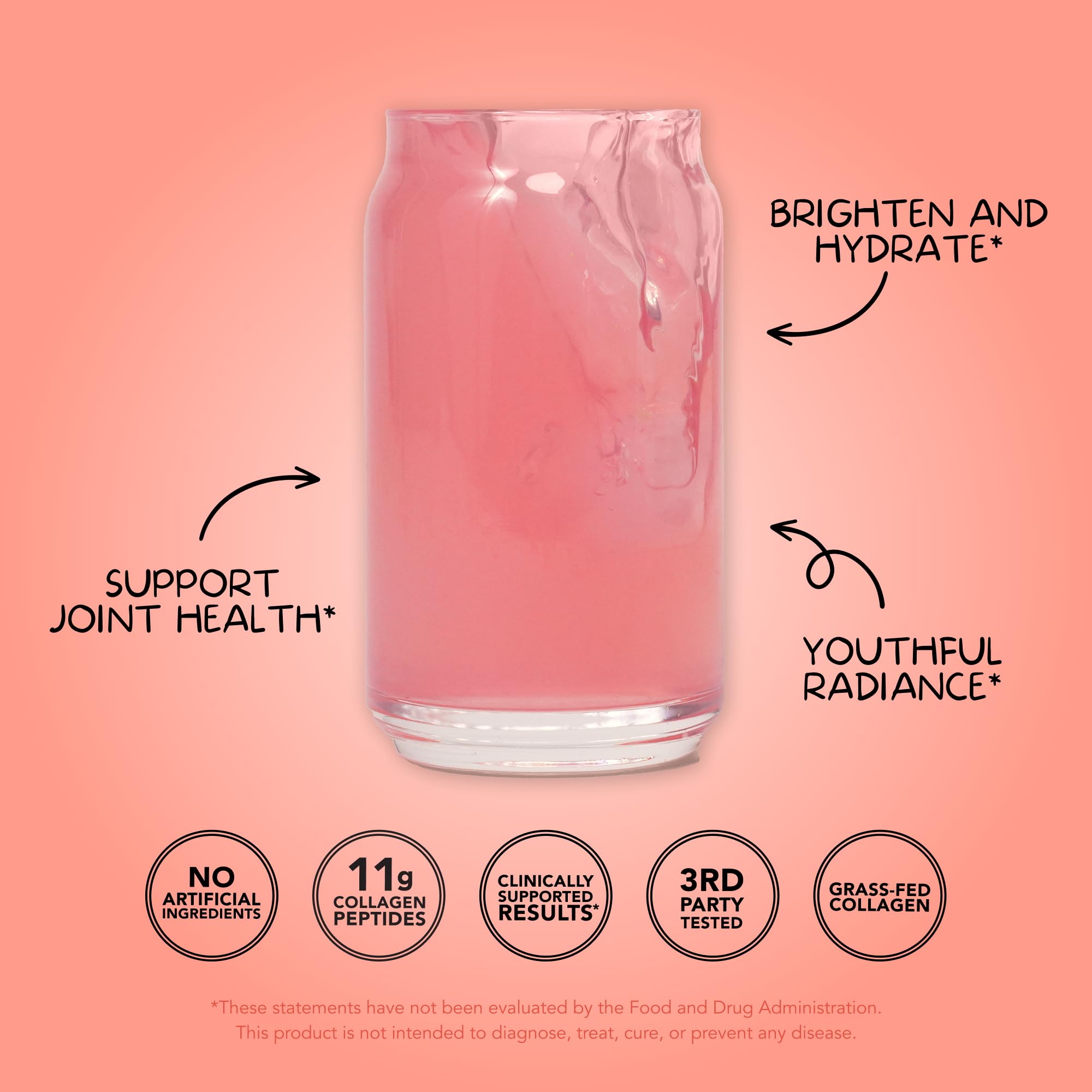 Clean Simple Eats Collagen + Beauty Blend mixed in a glass