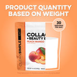 Clean Simple Eats Collagen + Beauty Blend Peach Mango lifestyle scene with water