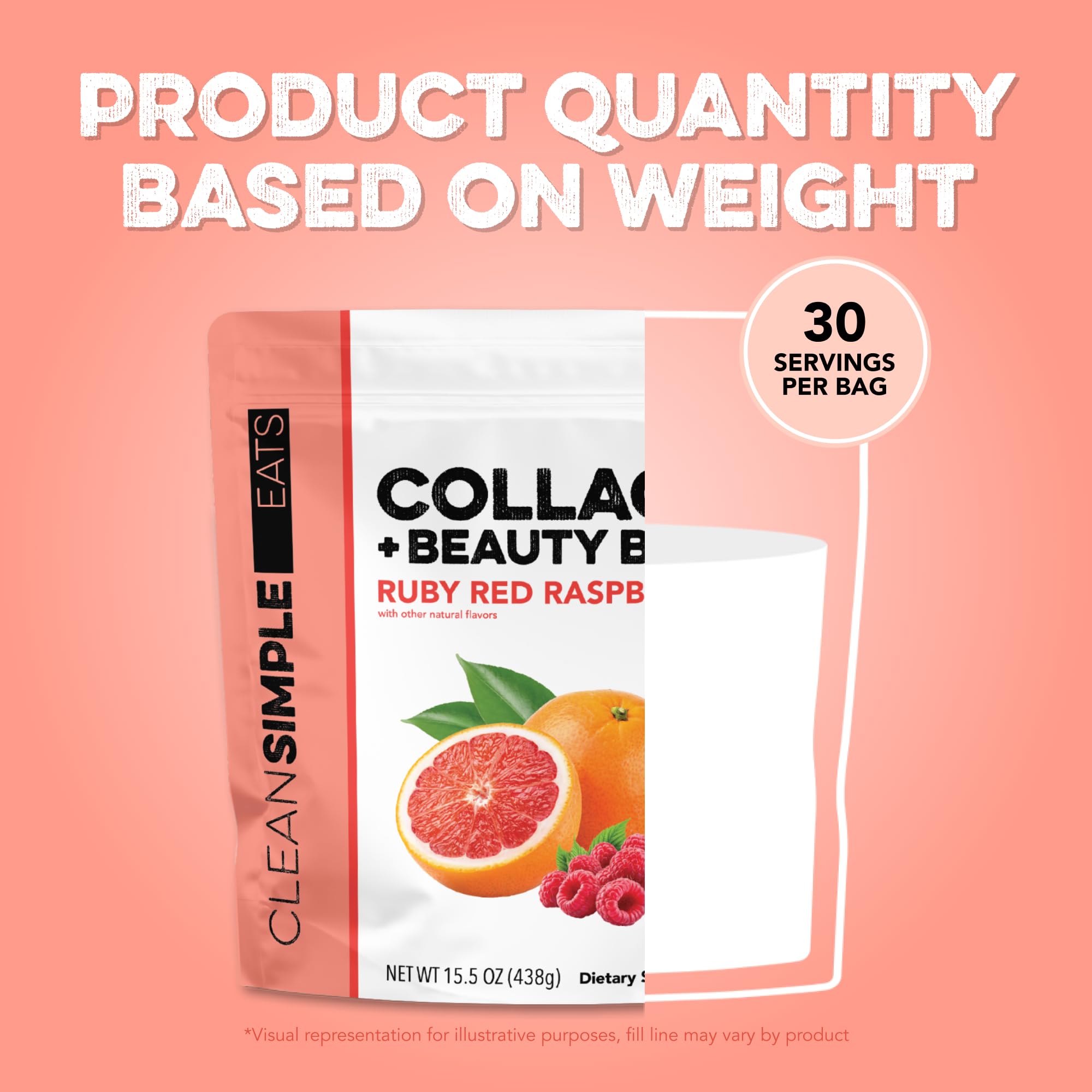 Clean Simple Eats Collagen + Beauty Blend pouch back view