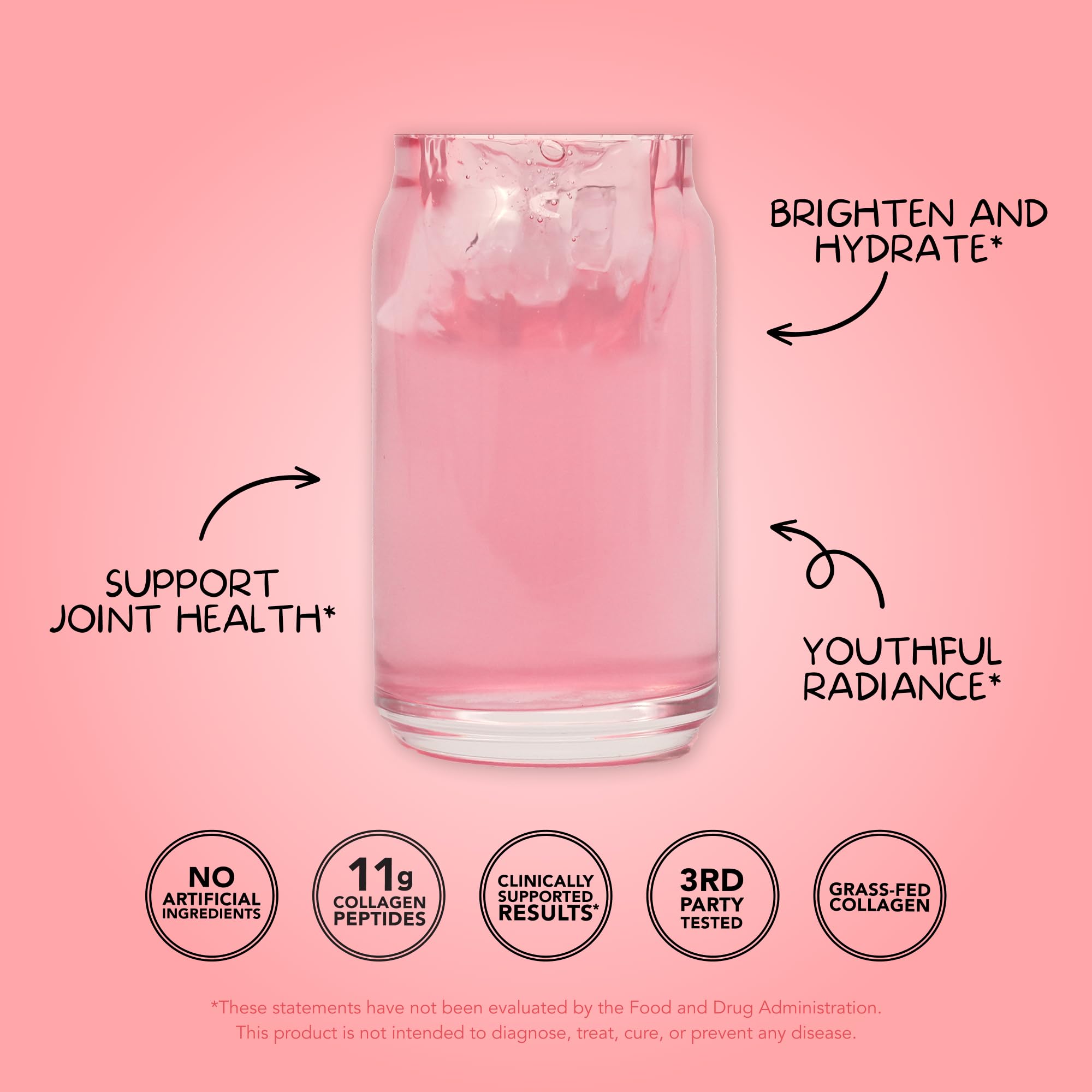 Clean Simple Eats Collagen + Beauty Blend Strawberry Colada ingredients close-up