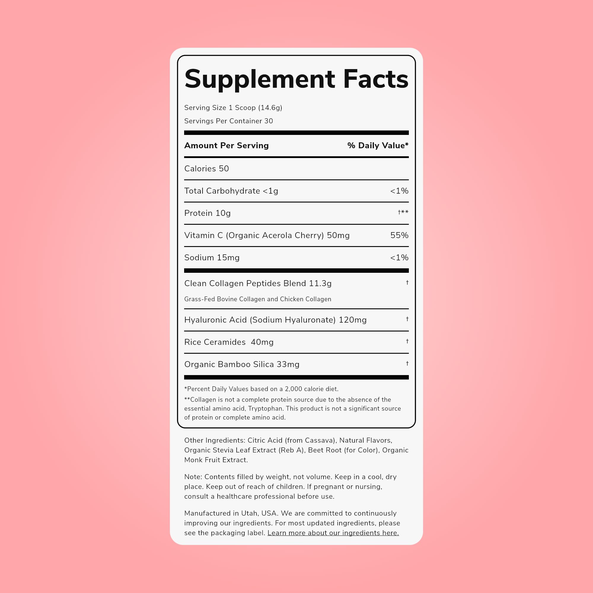 Clean Simple Eats Collagen + Beauty Blend Strawberry Colada packaging