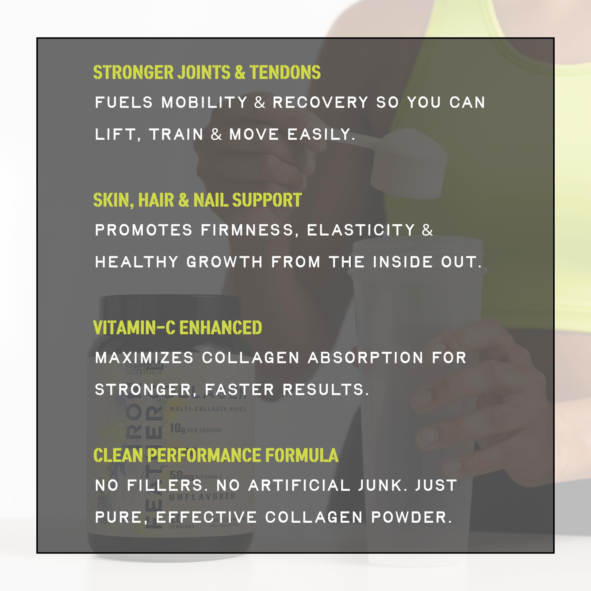 CleanForm Nutrition Collagen Powder nutritional information