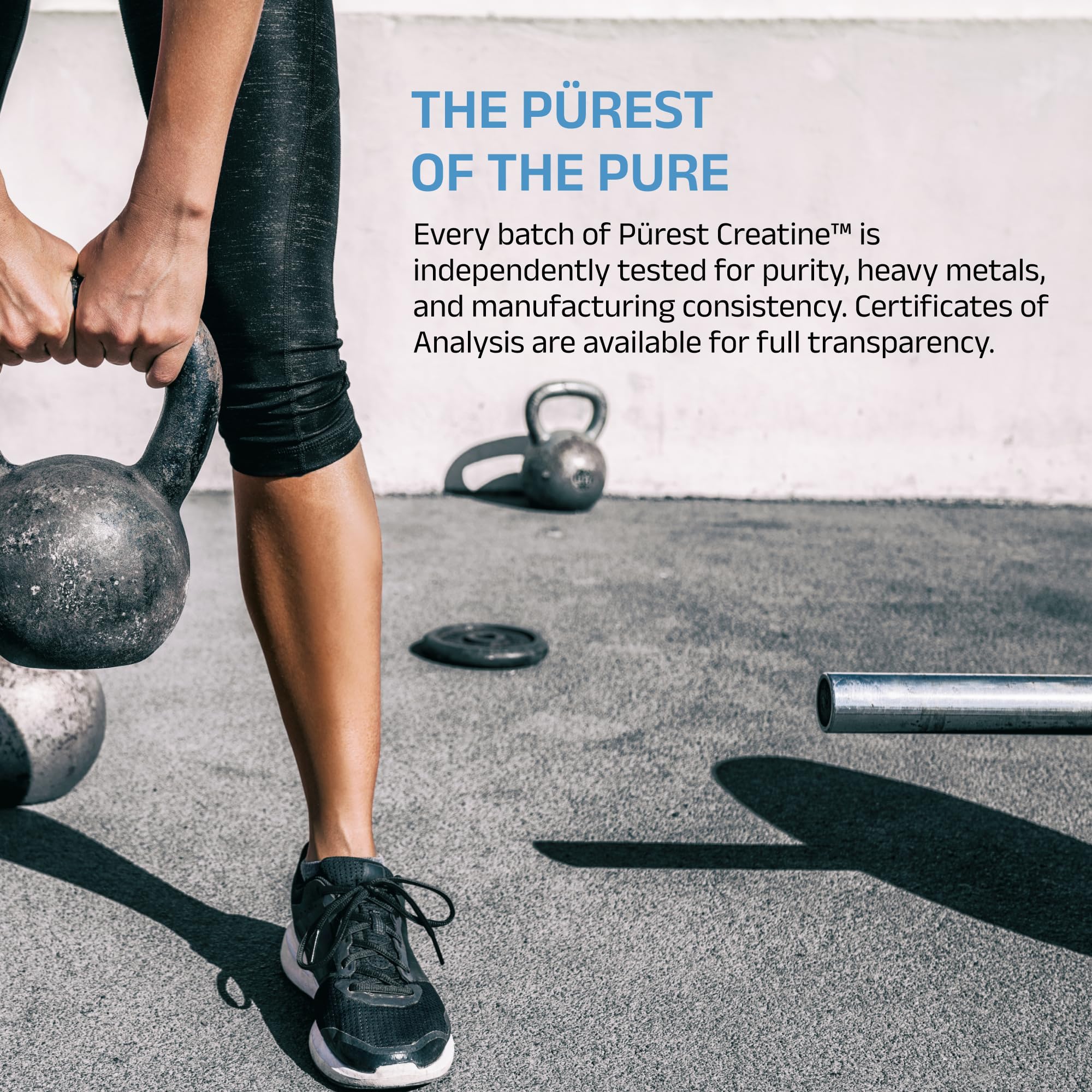 CleanForm Nutrition Purest Creatine 458g on a gym bench