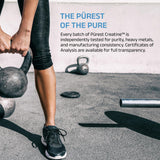 CleanForm Nutrition Purest Creatine 458g on a gym bench