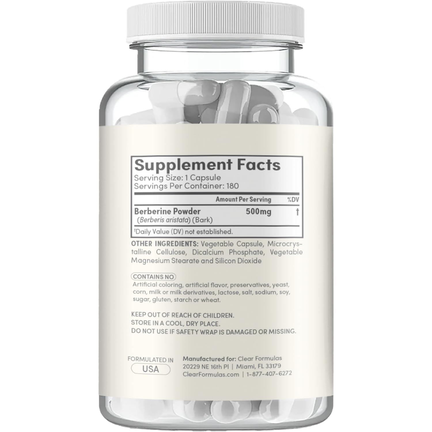 Clear Formulas Berberine 500 mg Supplement with other supplements