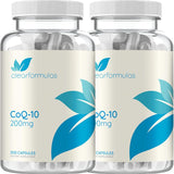 Clear Formulas CoQ10 200mg supplement bottle front view