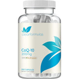 Clear Formulas CoQ10 200mg supplement capsule bottle front view