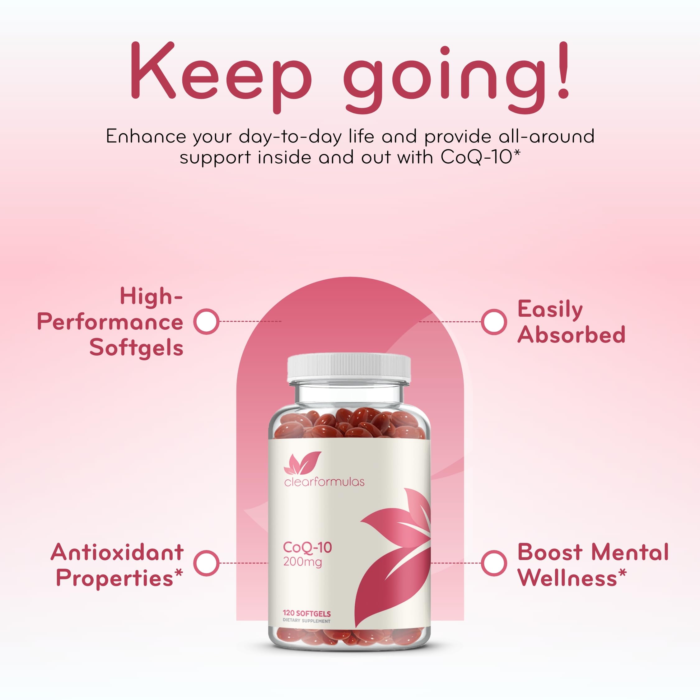 Clear Formulas CoQ10 Softgels 200mg packaging