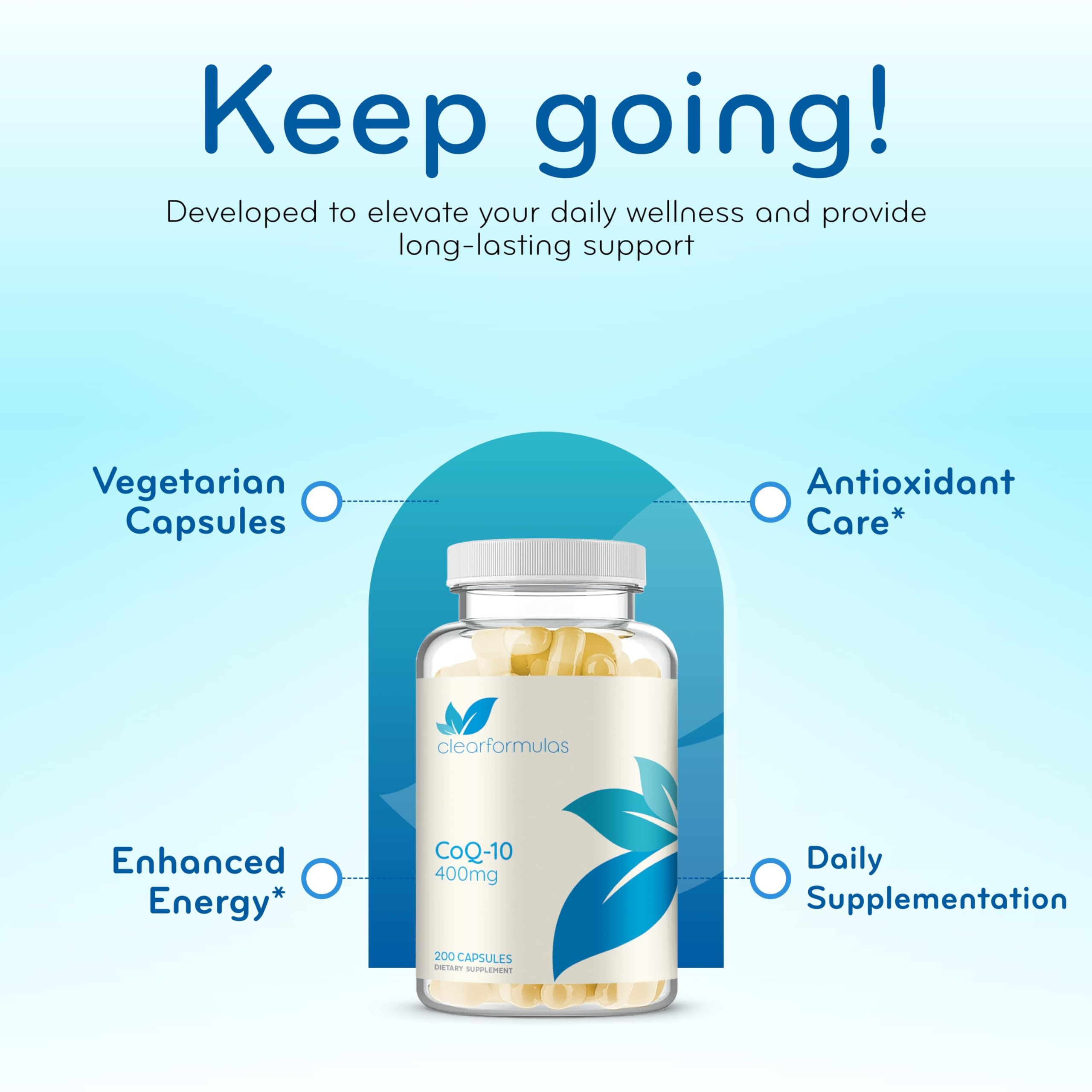 Clear Formulas CoQ10 Supplement 400mg ingredients list