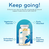 Clear Formulas CoQ10 Supplement 400mg on a wooden table
