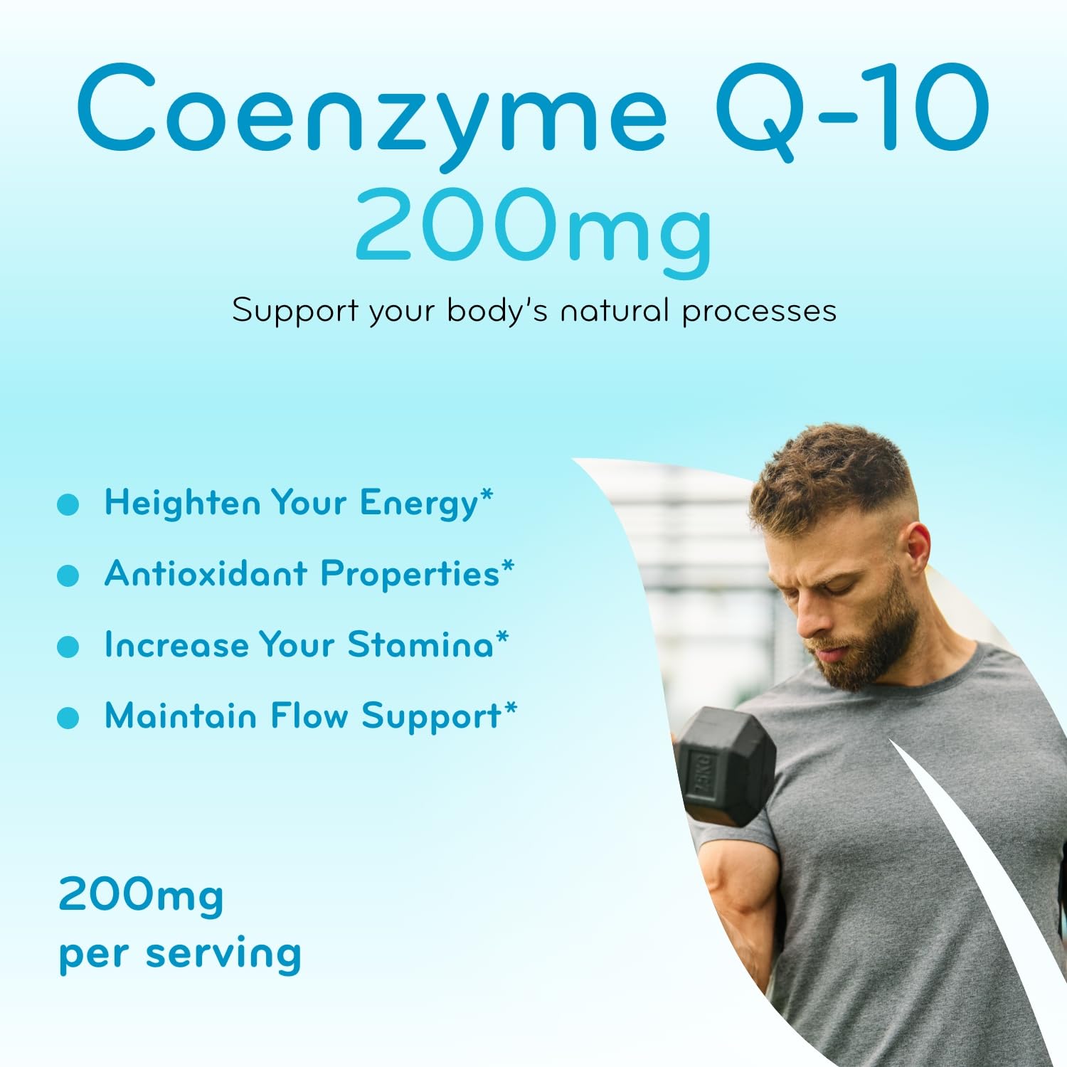 Clear Formulas CoQ10 supplement bottle side view