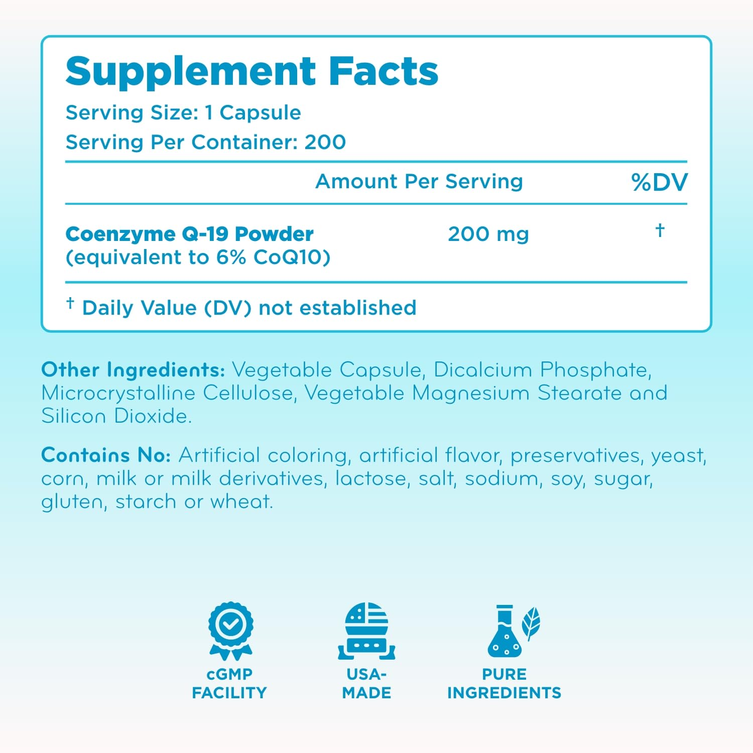 Clear Formulas CoQ10 supplement bottle with a fresh background