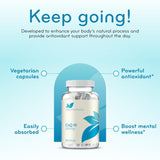 Clear Formulas CoQ10 supplement bottle with cap open