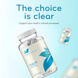 Clear Formulas CoQ10 supplement bottle with white background