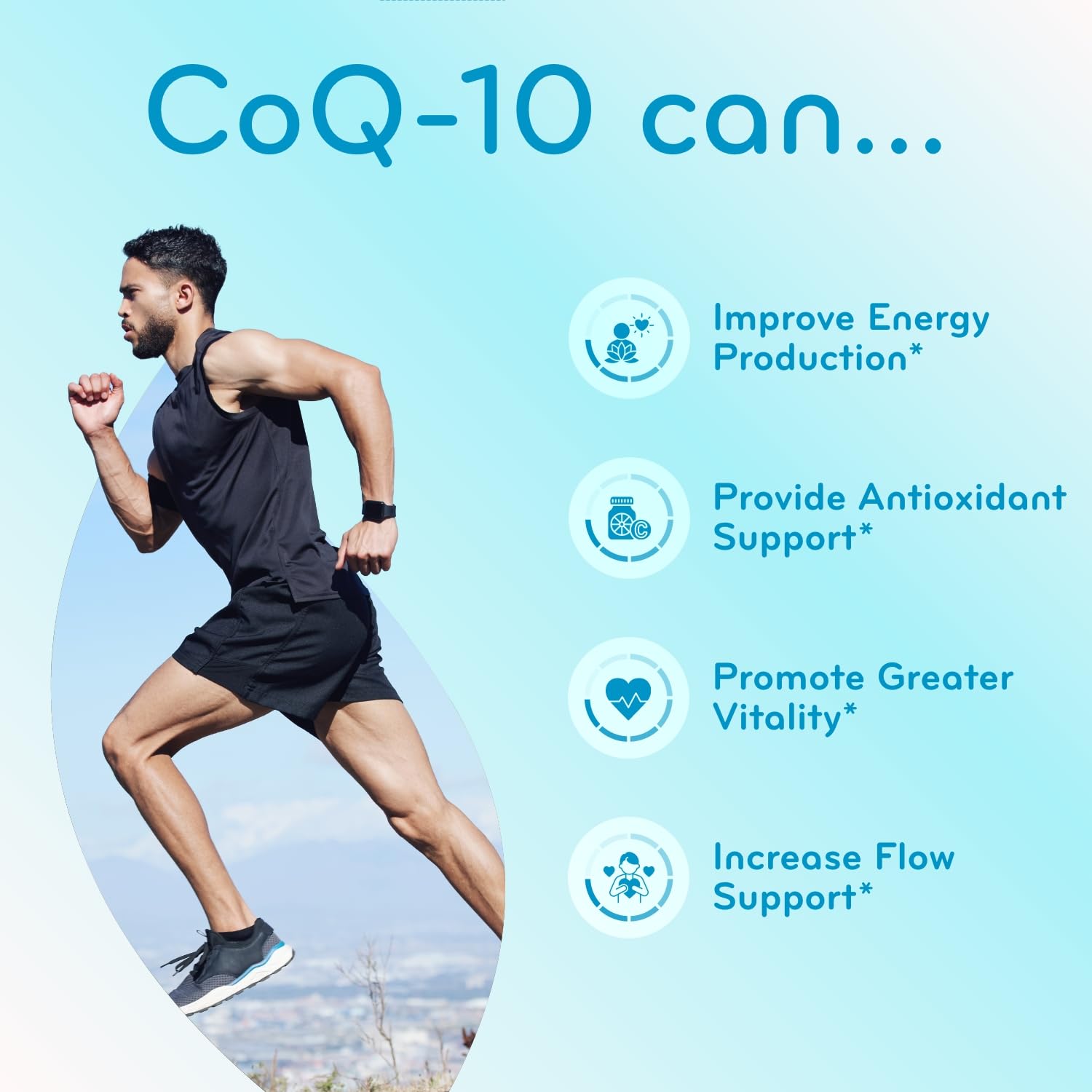 Clear Formulas CoQ10 supplement capsules in a spoon