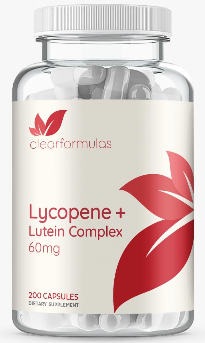 Clear Formulas Lycopene & Lutein Supplement 60 capsules front view