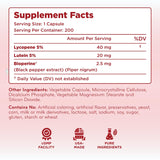 Clear Formulas Lycopene & Lutein Supplement back view