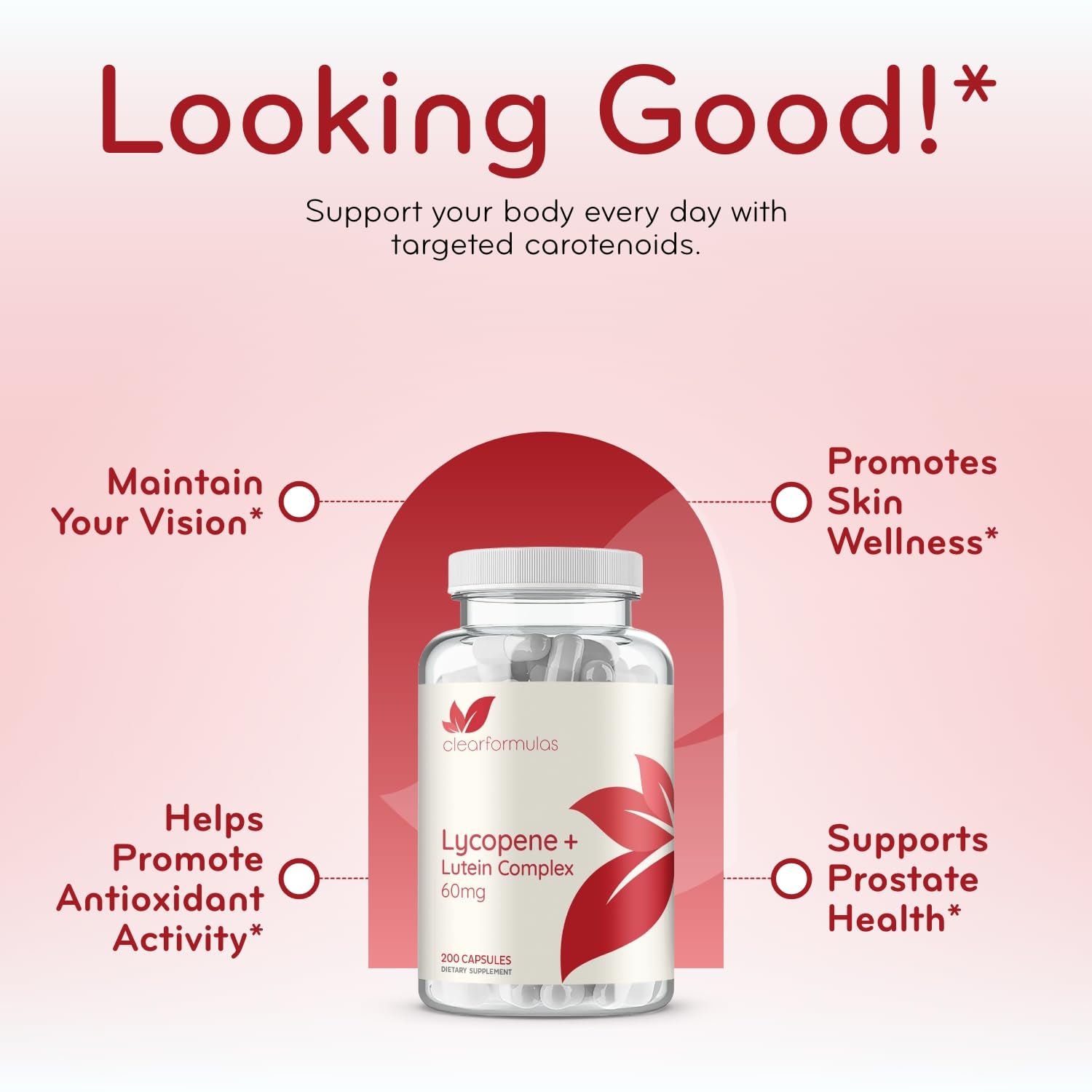 Clear Formulas Lycopene & Lutein Supplement ingredients list