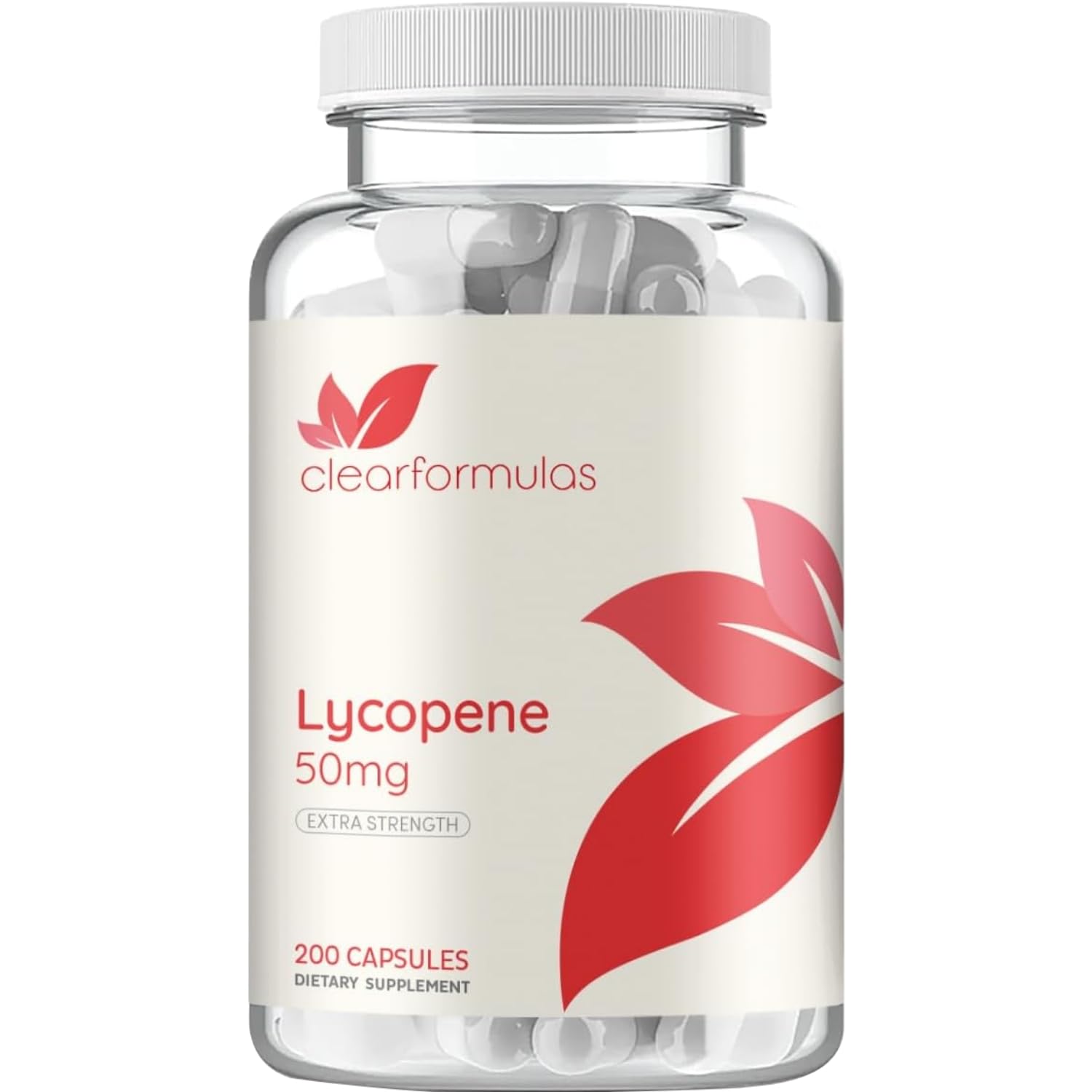 Clear Formulas Lycopene Supplement 50mg capsule front view