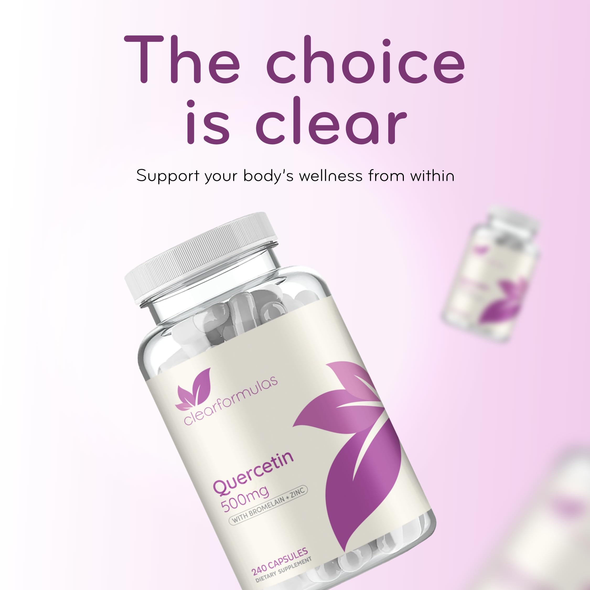 Clear Formulas Quercetin 500mg Capsules lifestyle scene