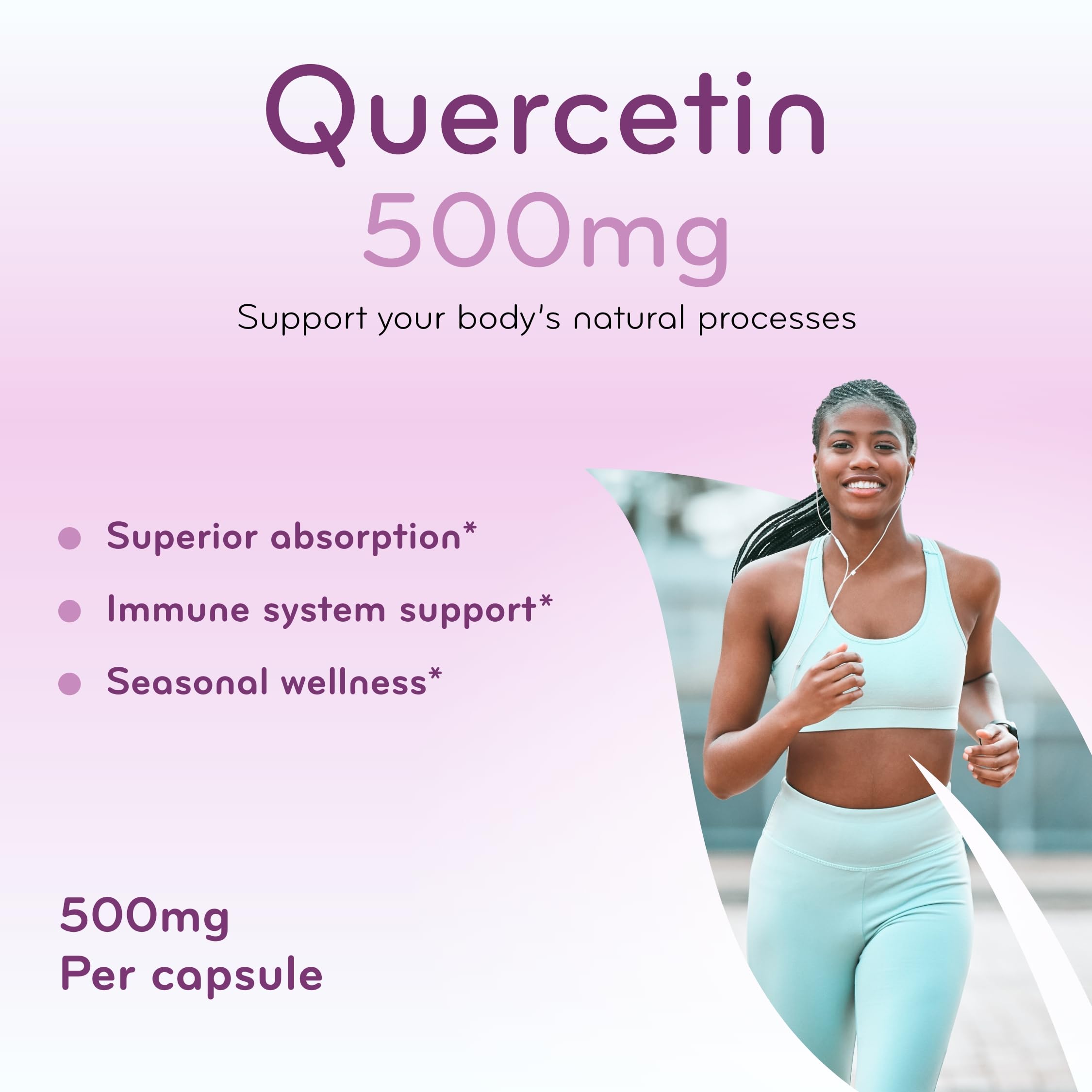 Clear Formulas Quercetin 500mg Capsules on a table
