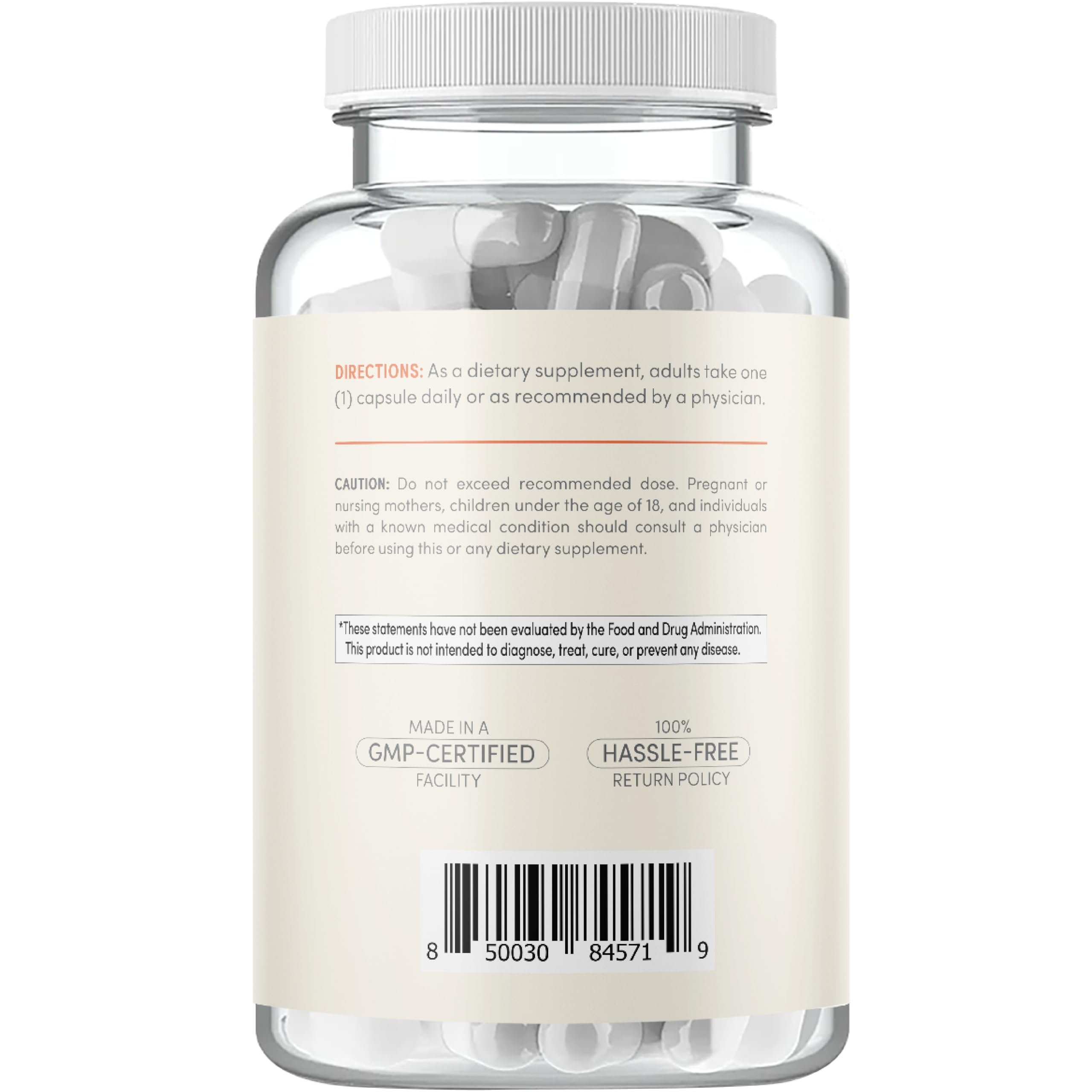 Clear Formulas SAMe 400mg capsules with dosage instructions