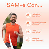 Clear Formulas SAMe 500mg supplement bottle top view