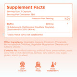Clear Formulas SAMe 500mg supplement bottle with dosage instructions