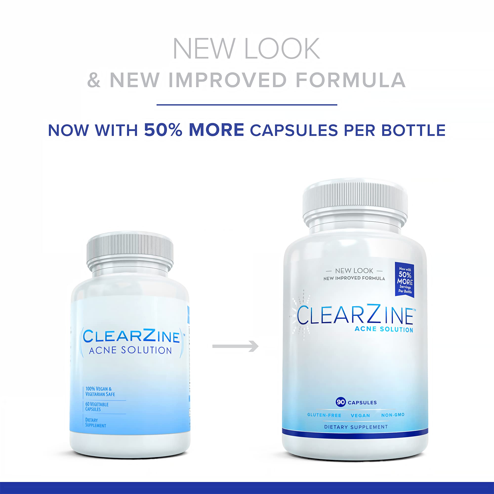 ClearZine Acne Supplement bottle with label
