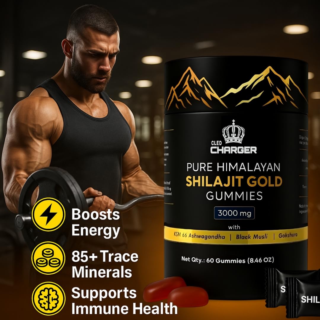 Cled Charger Shilajit Gummies packaging side view