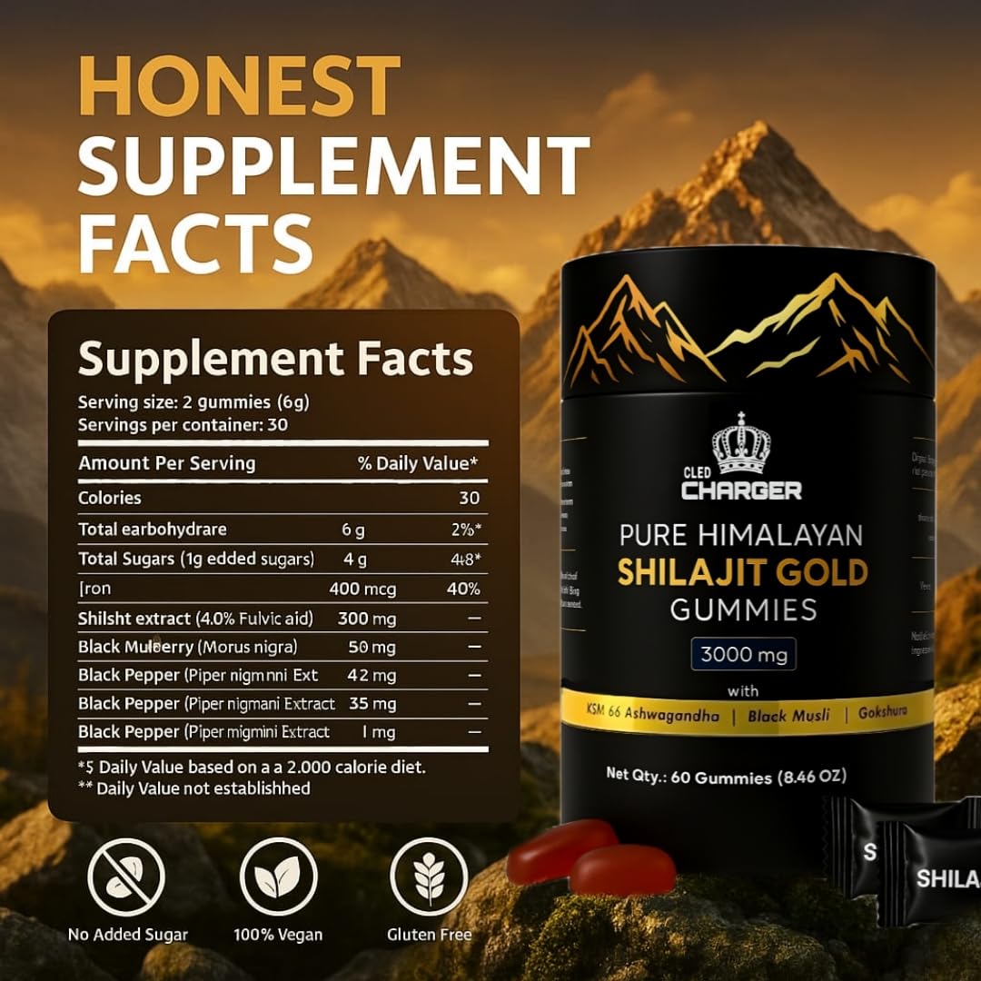 Cled Charger Shilajit Gummies with other supplements