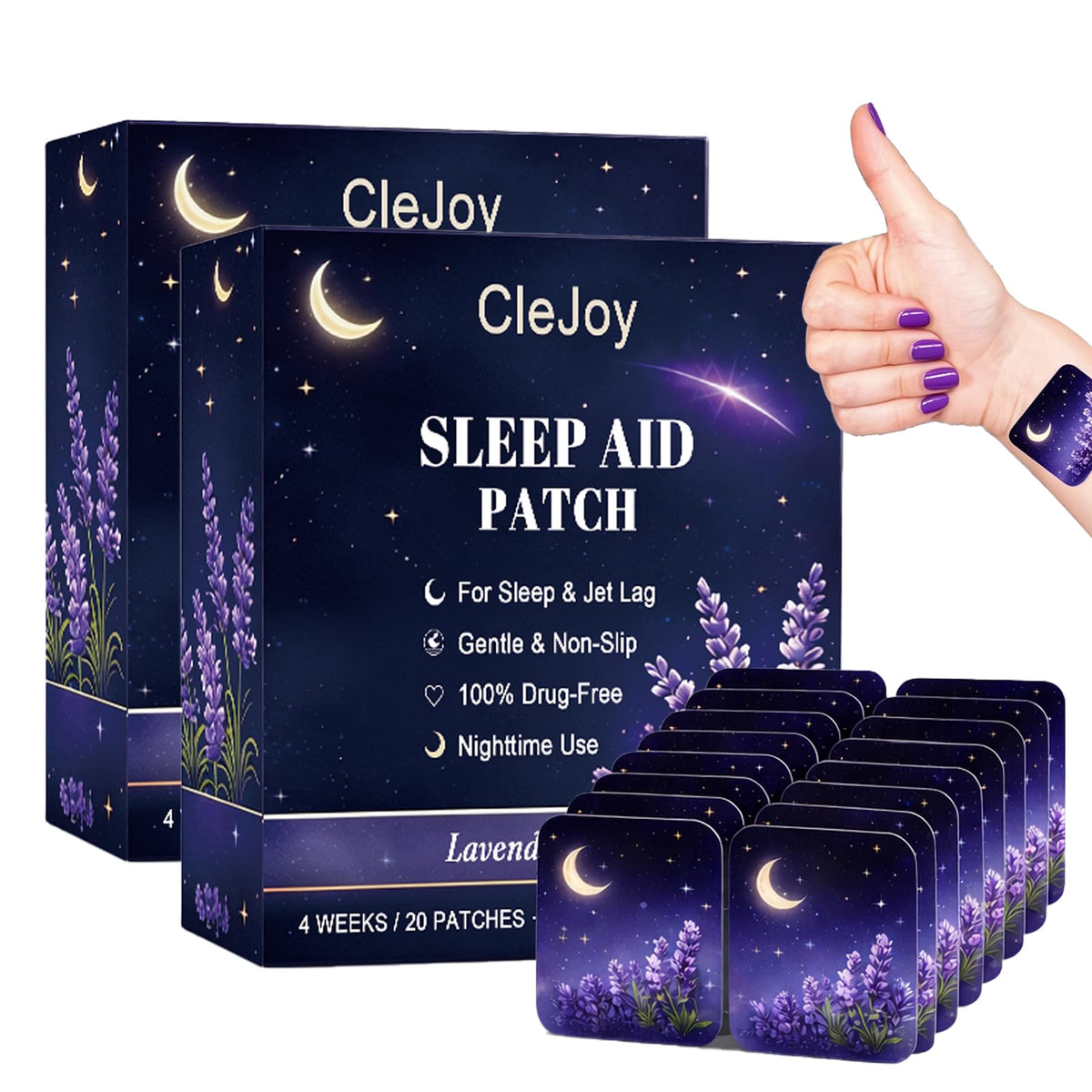 CleJoy Sleep Patches for Adults front view packaging