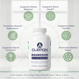 CLEPON Magnesium Glycinate Capsules bottle side view