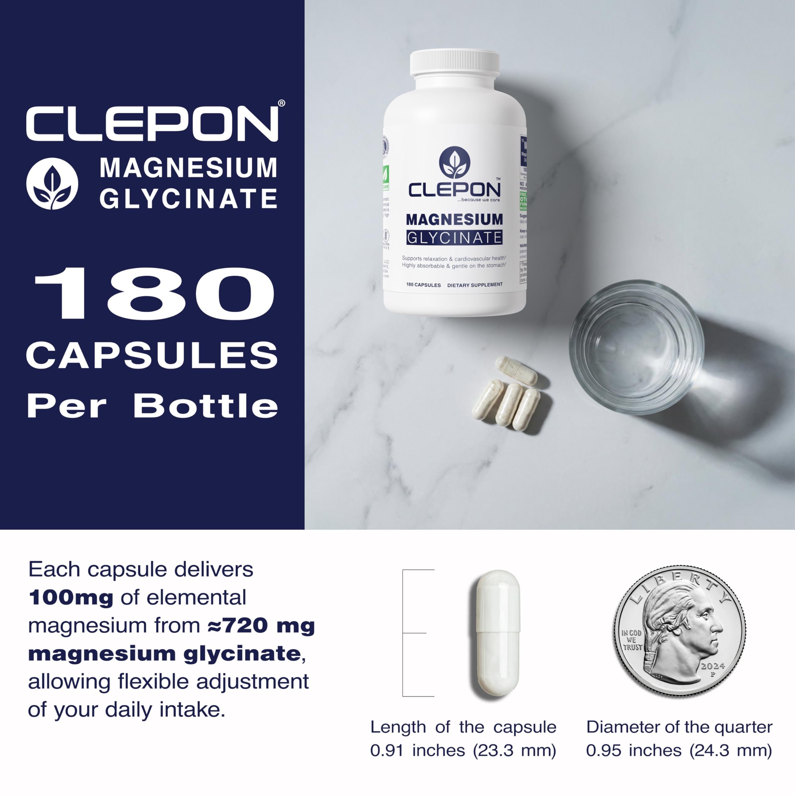 CLEPON Magnesium Glycinate Capsules ingredients list