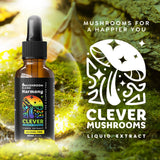 CLEVER MUSHROOMS 6 Mushroom Blend Liquid Extract bottle side view