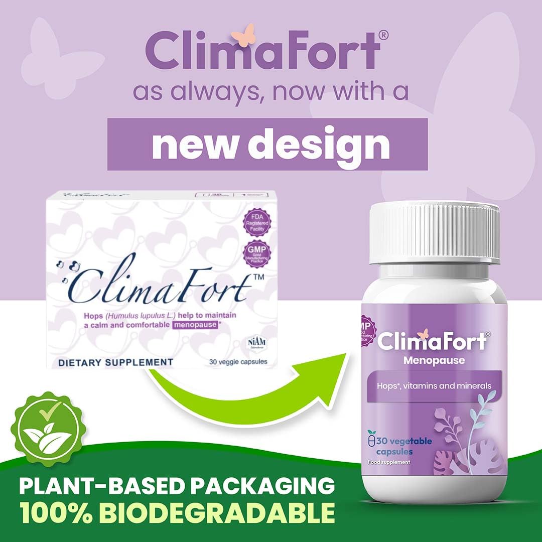 Climafort Menopause Support Capsules packaging side view