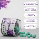 CLIMAX NUTRITION Creatine Monohydrate Gummies side view with nutritional information