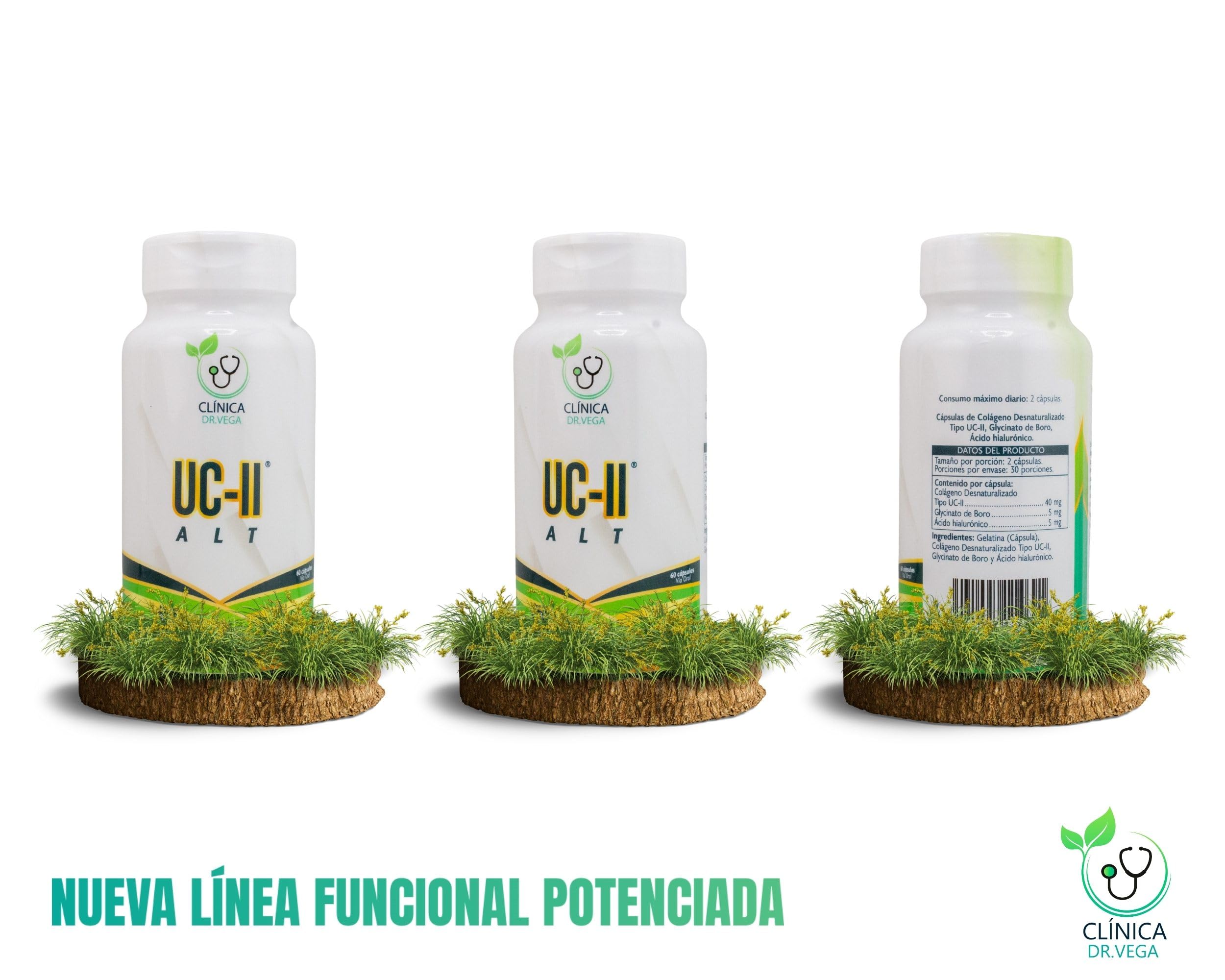 CLÍNICA DR. VEGA UC-II ALT Collagen Supplement bottle with label