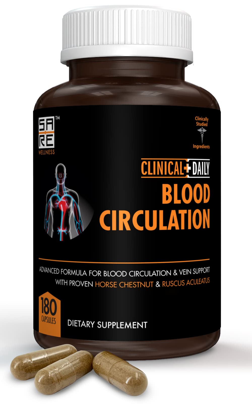 Clinical Daily Blood Circulation Supplement front view with packaging