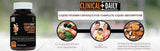Clinical Daily Multivitamin LiquiCaps displayed with fresh fruits and vegetables