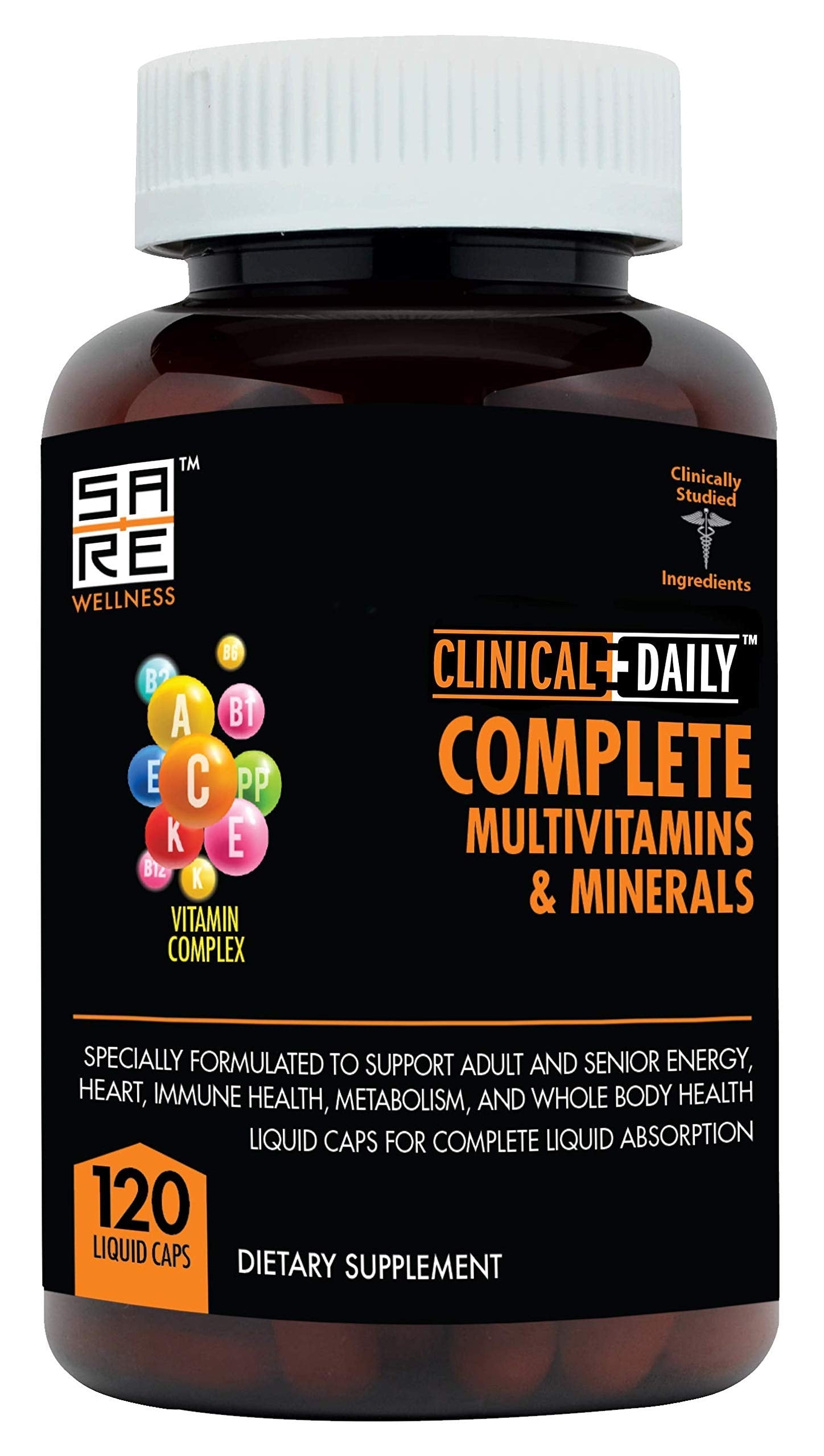 Clinical Daily Multivitamin LiquiCaps front view with packaging