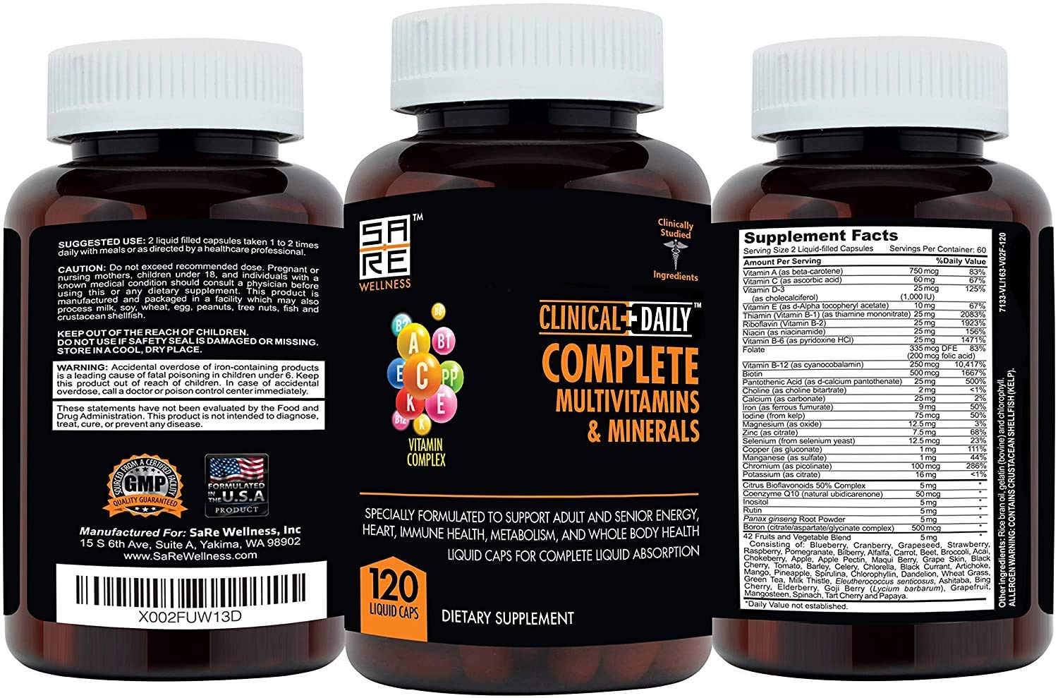 Clinical Daily Multivitamin LiquiCaps with a measuring spoon for dosage