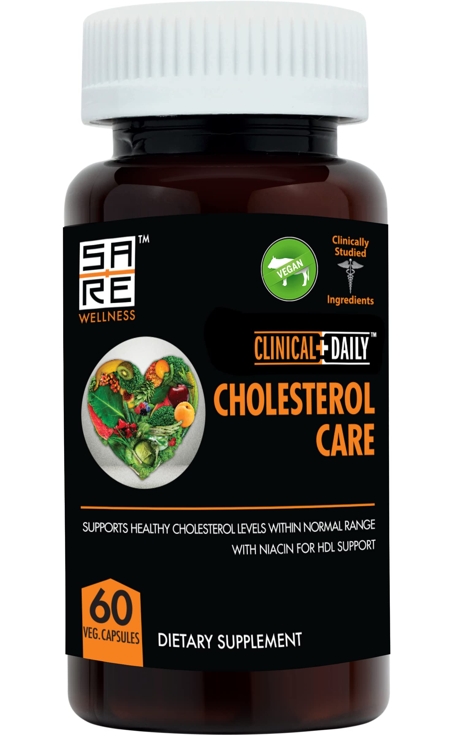 Clinical Daily Plant Sterols Supplement 60 vegetable capsules front view