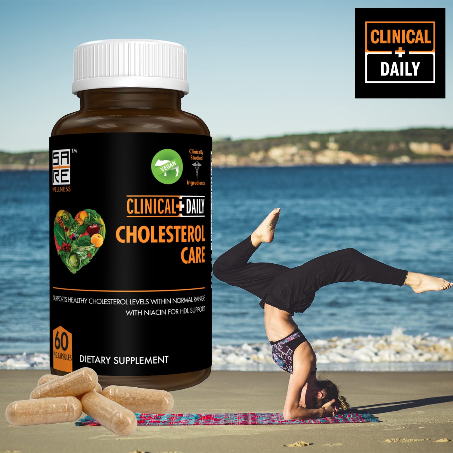Clinical Daily Plant Sterols Supplement bottle with child-proof lid